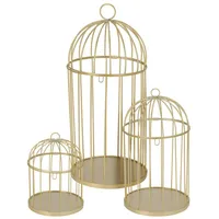 Onshop24.eu Deko Vogelkäfige 3er Set Schwarz/Gold