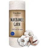 Creative Deco Makramee Garn 100m 6mm Weiß