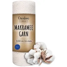 Creative Deco Makramee Garn 100m 6mm Weiß
