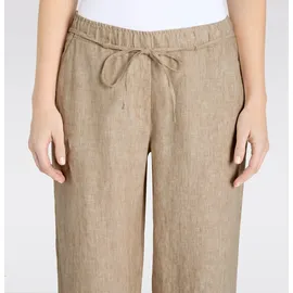 MAC Jeans Chiara Belt Leinenhose Wide Fit Braun 44 30