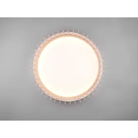 Trio Monte 1 LED Deckenleuchte 60 cm Holz Kunststoff weiß