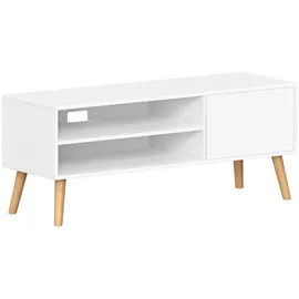 VASAGLE TV-Schrank Lowboard 120 x 49 x 40 cm Weiß Holz