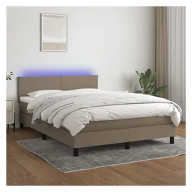 vidaXL Boxspringbett 140 x 200 cm Taupe