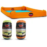 Surf Sheet Sanddichte Stranddecke – Übergroße Picknickdecke für den Außenbereich für Strände und Camping – tragbare Familien-Stranddecke, wasserdicht, sanddicht für Parks, Reisen, Urlaub (Orange)