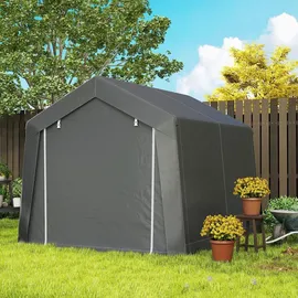 Outsunny Carport Zeltgarage 3x3 m Wasserdicht Garagenzelt mit Rolltür Belüftungsfenster Verlängerte Kanten, UV-beständig Lagerzelt, Unterstand für Auto SUV Gartengeräte, Motorrad
