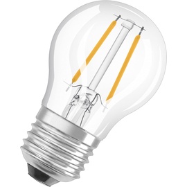 Osram LED-Lampen mit E27 Sockel | klassische Miniballform, energiesparend, 15W-Ersatz, klar, warm weiß | PARATHOM CLASSIC P 15 1.5 W/2700 K E27
