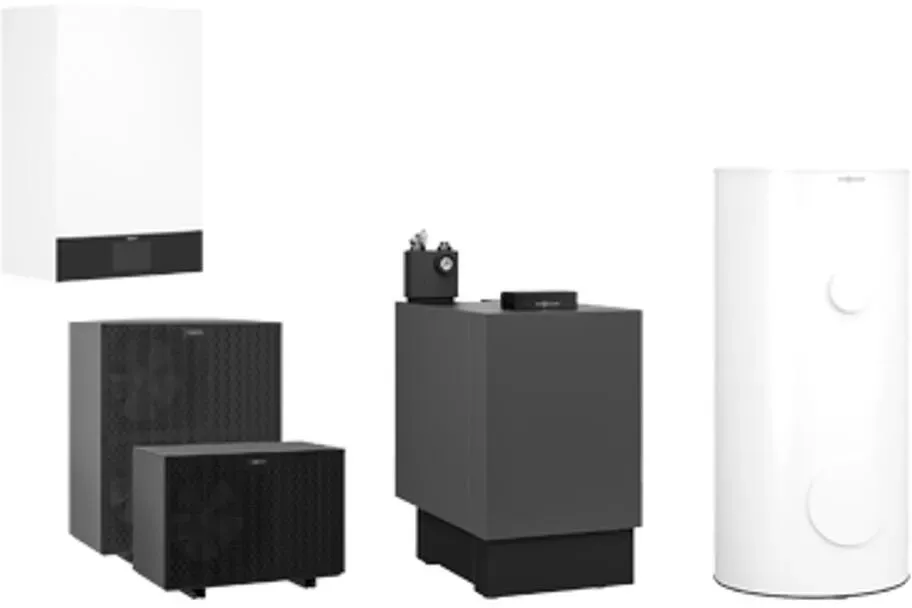VIESSMANN Paket Vitocal 250-A Hybrid A08 230V AF mit VL 300-C mod 29kW, Speicher 250 Ltr - Z033185