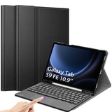 Fintie Tastatur Hülle für Samsung Galaxy Tab S9 FE 10.9 Zoll/Tab S9 11 Zoll 2023 Tablet, Deutscher Tastatur mit Touchpad Magnetisch Abnehmbarer Keyboard Cover, Schwarz