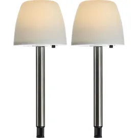 MARELIDA Solarleuchte Kunststoff H: 28 cm 2er Set weiß