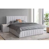 INOSIGN Polsterbett INOSIGN "Effy erhältlich in der Breite 180x200cm", grau (hellgrau), B:203cm H:117cm L:217cm, Betten, Polsterbett, wahlweise mit Lattenrost und King-Matratze (28cm)