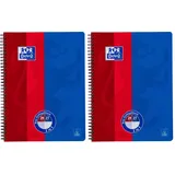Oxford Collegeblock DUO A4 kariert/ liniert blau/rot