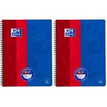 Oxford Collegeblock DUO A4 kariert/ liniert blau/rot