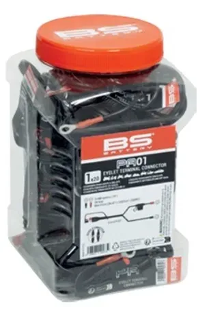 BS Battery PA-01 Ösen-Anschlussglas - 20 Stück, schwarz