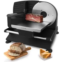 Cecotec Schneidemaschine aus Rock'nCut Shuriken Steel. 200 W, 190 mm Durchmesser Scheibe, stufenloses Einstellsystem, maximale Präzision mit einer Dicke von 0-15 mm, Edelstahlklinge.