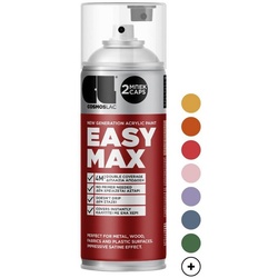 COSMOS LAC Sprühflasche EASYMAX Sprühlack matt mit extrem hoher Deckkraft in vielen versch. Farben - Spraydosen Sprühfarbe DIY Lack Acryllack Spray Paint Farbspray Sprühdose Lackspray, zwei Sprühkappen inkl.