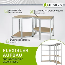 Juskys 3er Regalsystem Easy - 2 Lagerregale - 12 MDF Holz Böden 960kg