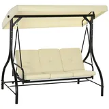 Outsunny Hollywoodschaukel Beige 3-Sitzer