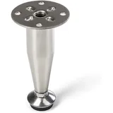 Möbelfuß 100 mm mit Höhenverstellung + 10 mm Edelstahloptik matt