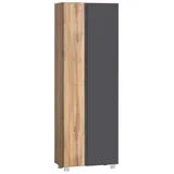 Held Varese Hochschrank 65 x 180 cm Grau/Eiche Holz
