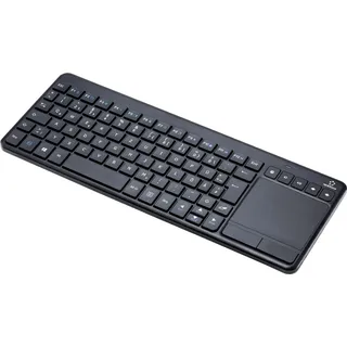 Renkforce MT-1006 Funk Tastatur, Touchpad Deutsch, QWERTZ Schwarz Integriertes Touchpad, Maustasten, Multimediatasten