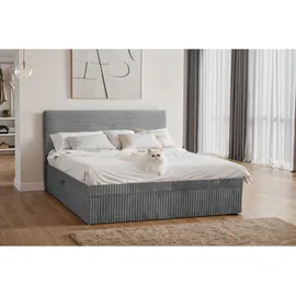 kaiser möbel Boxbett, Dunkelgrau, Textil, H2, Höhe ca. 20 cm 160x200 cm, Schlafzimmer, Betten, Boxspringbetten