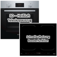 HERDSET autark Bosch Einbau-Backofen + FLEX Kochfeld INDUKTION 60cm Backofenset