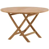 Gardenson Gartentisch, Hellbraun, Holz, Teakholz, rund, eckig, 75 cm, rostfrei, Gartenmöbel, Gartentische, Gartentische