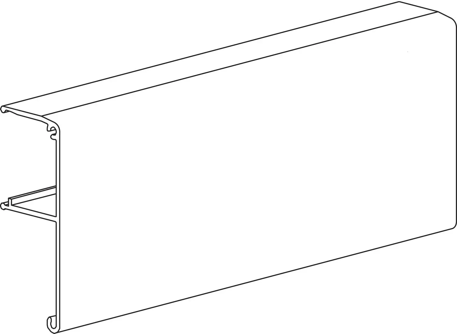 terno TERNO Clipblende 1480 breit für Holz L=3000 mm auf Maß silber (250mm)