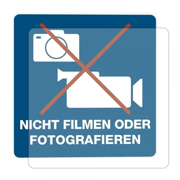 3 Stück Hinweis-Hinterglasaufkleber- Nicht Filmen oder Fotografieren