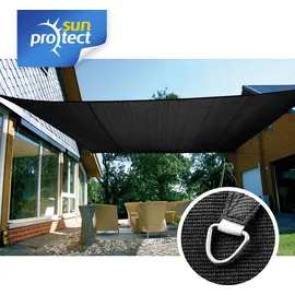 Gartenia Sunprotect sunprotect 83442 Professional Sonnensegel, 6 x 4 m, Rechteck, wind- & wasserdurchlässig, schwarz - Schwarz