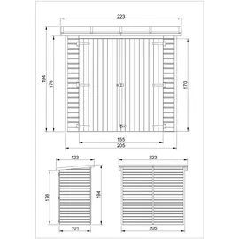 TIMBELA Gartenhaus 2,05 x 1,01 m Beige