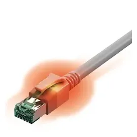 SACON EasyLan DualBoot LED Patchkabel RJ45 S/FTP Cat.6A (Class EA), mit saCon Stecker, LSOH, grau, 3 m