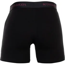 Scotch & Soda Boxershorts Solid Cotton Stretch 3er Pack Schwarz / Mehrfarbig L