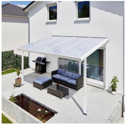 GUTTA Terrassendach Premium, BxT: 410,2×306 cm, Bedachung Doppelstegplatten, BxT: 410×306 cm, Dach Polycarbonat Opal weiß