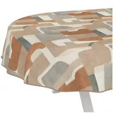 ANRO Tischdecke abwaschbar LANA Callista-Goldglöckchen (Einzelstück 1-tlg), wasserabweisend Callista-Goldglöckchen Braun Oval 280x140cm braun Oval | 140 cm x 280 cm