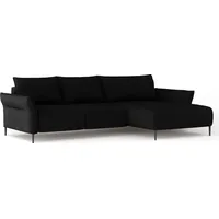DOMO-HOME Ecksofa mit Schlaffunktion LUIS – Moderne Eckcouch mit Stauraum 255x165cm| Boxspring-Sofa für Wohnzimmer | Bequeme Sitzgelegenheit |Ho... - Schwarz