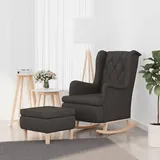 Maison Exclusive - Schaukelsessel mit Hocker Dunkelgrau Stoff - Grau