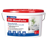 baufan® DIN-Wandfarbe 5 l Weiße Dispersionsfarbe mit guter Deckkraft für Innen