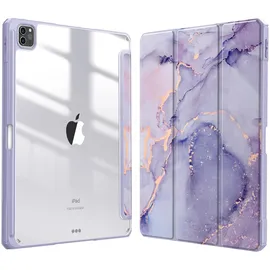 Fintie Hybrid Hülle für iPad Pro 12.9 (6. Generation)/ iPad Pro 12.9 2021/2020/2018 Lila Marmor