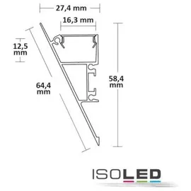 ISOLED LED Aufbauleuchtenprofil HIDE TRIANGLE Aluminium schwarz RAL 9005, 200cm