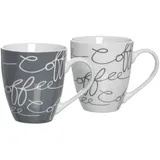 Ritzenhoff & Breker 6er Set Ritzenhoff & Breker Kaffeebecher Cornello 520 ml Porzellan Grau L (Large)