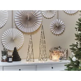 Beliani 2er-Set LED NEIDEN Weihnachtsbaum 52/38 cm Silber