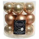 Christmas Decorations Weihnachtskugeln Glas 4cm x 18 Stück kleine Christbaumkugeln beige uni