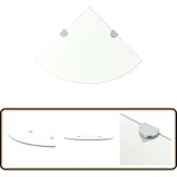 Vidaxl - Eckablage mit Verchromten Halterungen Glas Transparent 25x25 cm - Wandregal - Eckregal - Glasregal - Regal Transparent - Küchenregal