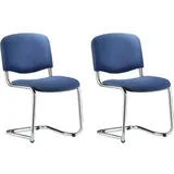 Nowy-Styl Besucherstuhl Iso Swing, stapelbar, Freischwinger, Stoff, blau, 2 Stück