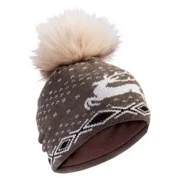 Damen Wollmütze (mit Bommel)