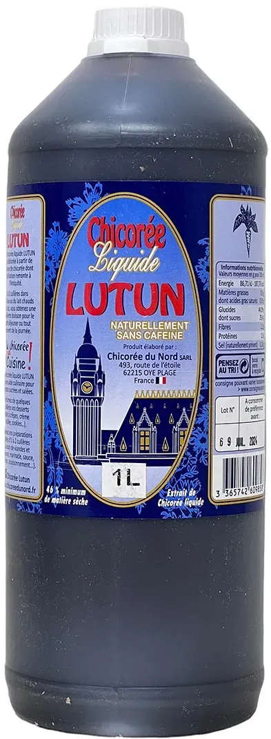 LUTUN Chicorée Liquide – Flüssiges Zichorien-Konzentrat, 1 Liter natürliches Sirup