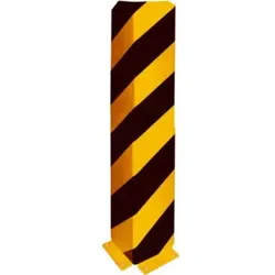 Schake Anfahrschutzwinkel, standard Stahlblech 5mm, gelb, beschichtet, + schwarzen Streifen (Folie beigelegt), Schenkellänge 160mm, Höhe 800mm