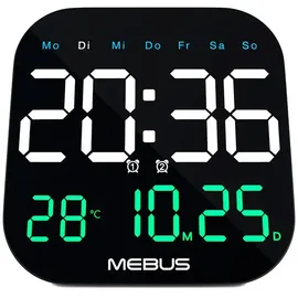 MEBUS Quarz-Wanduhr 19855  schwarz