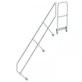 Günzburger MUNK zweiter Handlauf Aluminium-Treppe mit Plattform 45° 8 Stufen